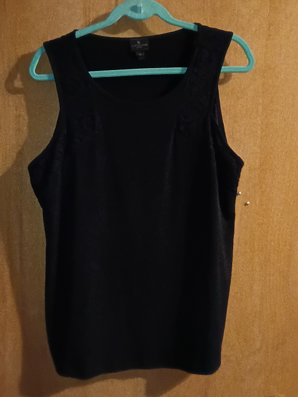 Worthington Black Sleeveless Top with Subtle Shoulder Texture W 1X